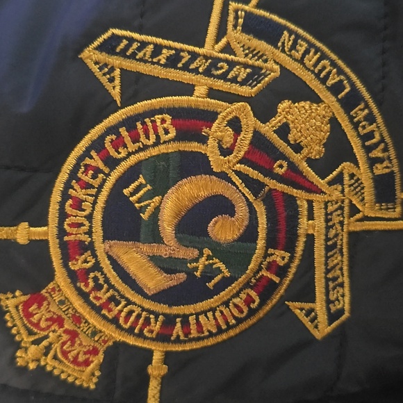 Ralph Lauren Navy Quilted Vest with Brown Accents - Picture 7 of 8